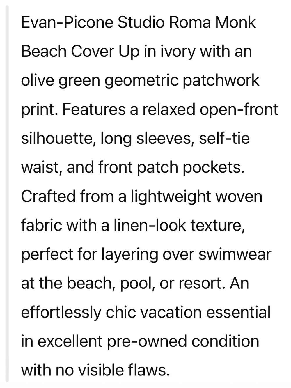 Evan Picone Olive and White Striped Tie-Belt Swim Coverup - Picture 8 of 10